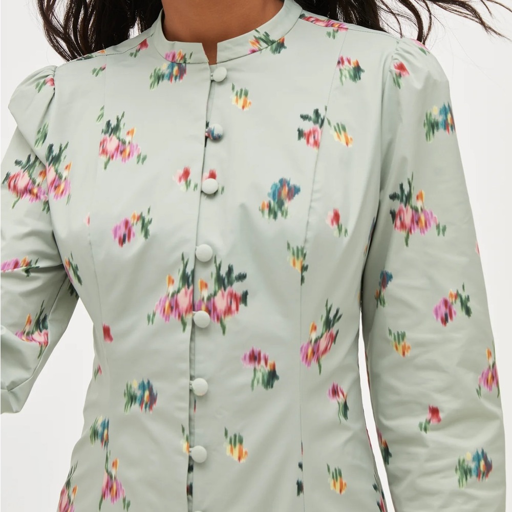Hill House The Lucienne Dress In Sage Taffeta - Picture 5 of 11